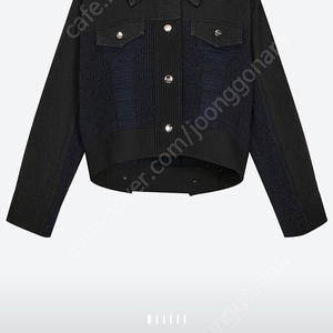 시스템 니트블록데님점퍼