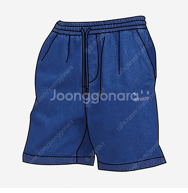 아이앱 스튜디오 데님 쇼츠 딥 블루--0
