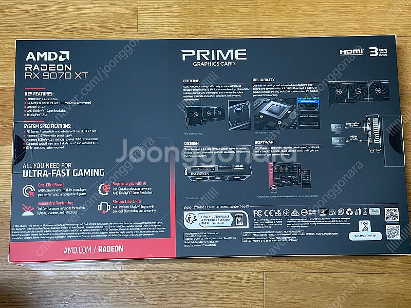 미개봉 새제품 ASUS PRIME 라데온 RX 9070...--2
