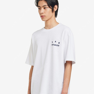아이앱 티셔츠 M 화이트 네이비 미개봉