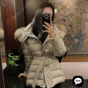 (새상품)썸제이 실버폭스 다운 숏패딩 베이지 스몰사이즈 프리미엄라인