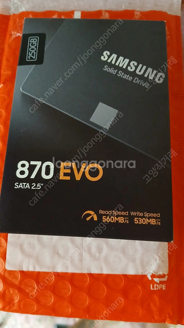 삼성 870 Evo 250GB SSD 무상 보증기간 남...--0