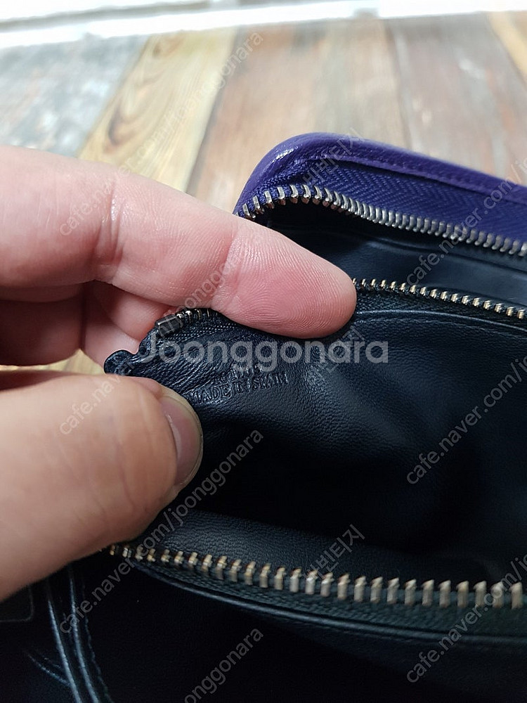 [정품] 로에베 아나그램 퍼플 지퍼장지갑--9