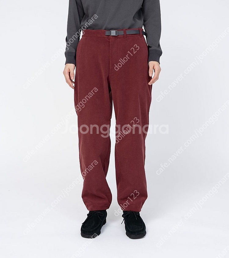 노스페이스 퍼플라벨 코듀로이 와이드 테이퍼드 팬츠 (버건디/30)--4