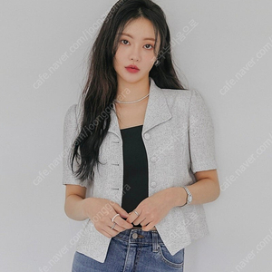 커먼유니크 그레이 카라 트위드 자켓 이미지