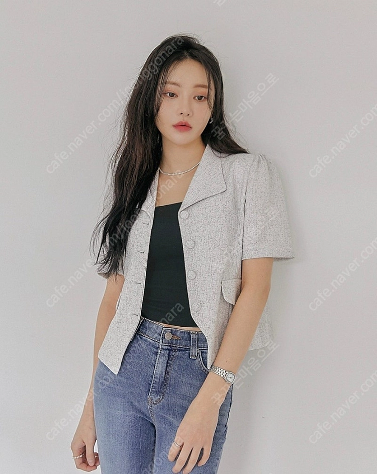 커먼유니크 그레이 카라 트위드 자켓 이미지