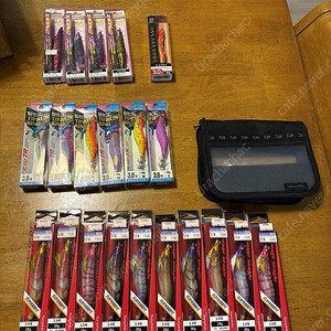 세피아 팁런에기 10개 + 후지토 및 기타 팁런에기 11개 + 다이와 에기케이스 팝니다.