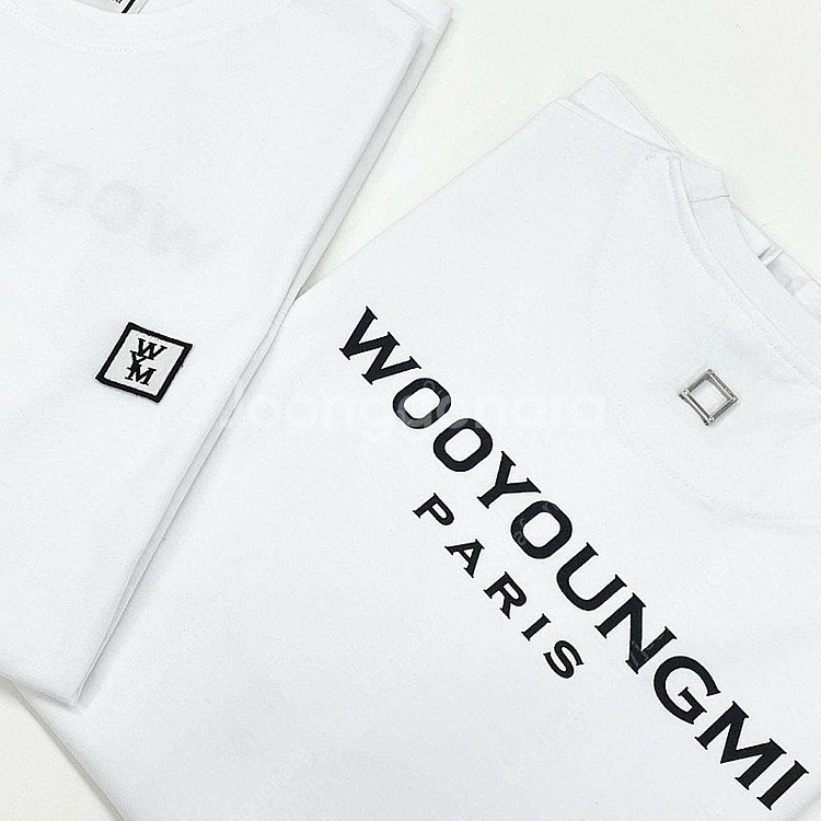 우영미 WYM패치 백로고 반팔 티셔츠--7