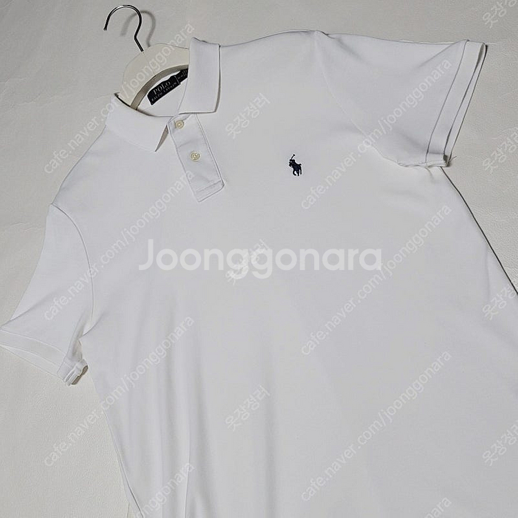 M 폴로 반팔카라티 화이트 코튼 피케 랄프로렌 3만--4