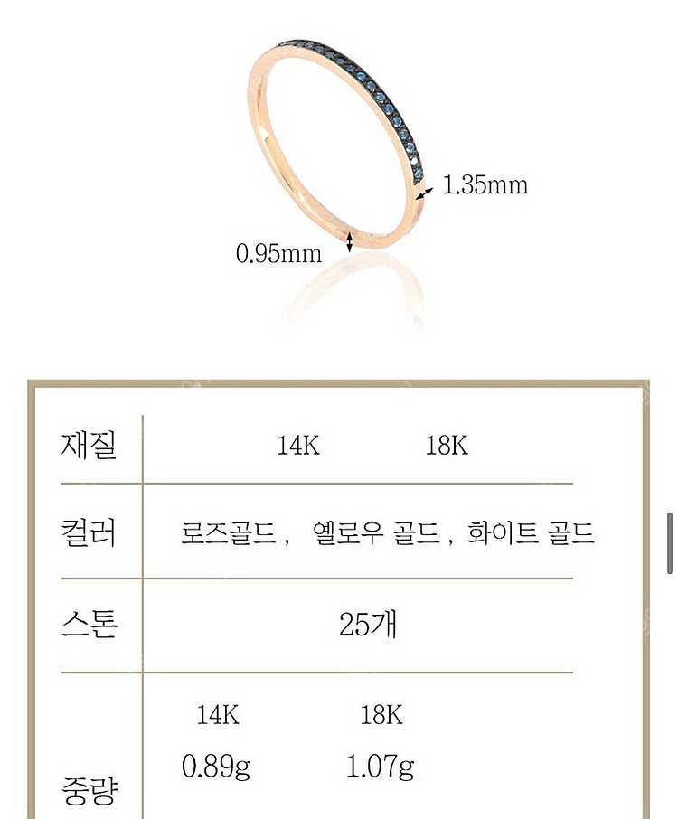 14k 블루큐 반지--5