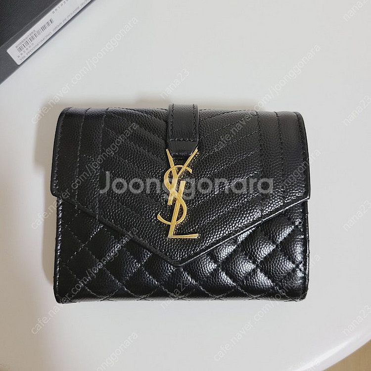 생로랑 YSL 모노그램 믹스 마틀라세 엔벨로프 반지갑 ...--1
