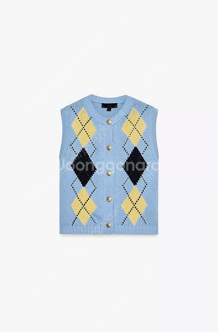 zara 자라 다이아몬드 니트 탑 베스트 (택있는 미착...--2