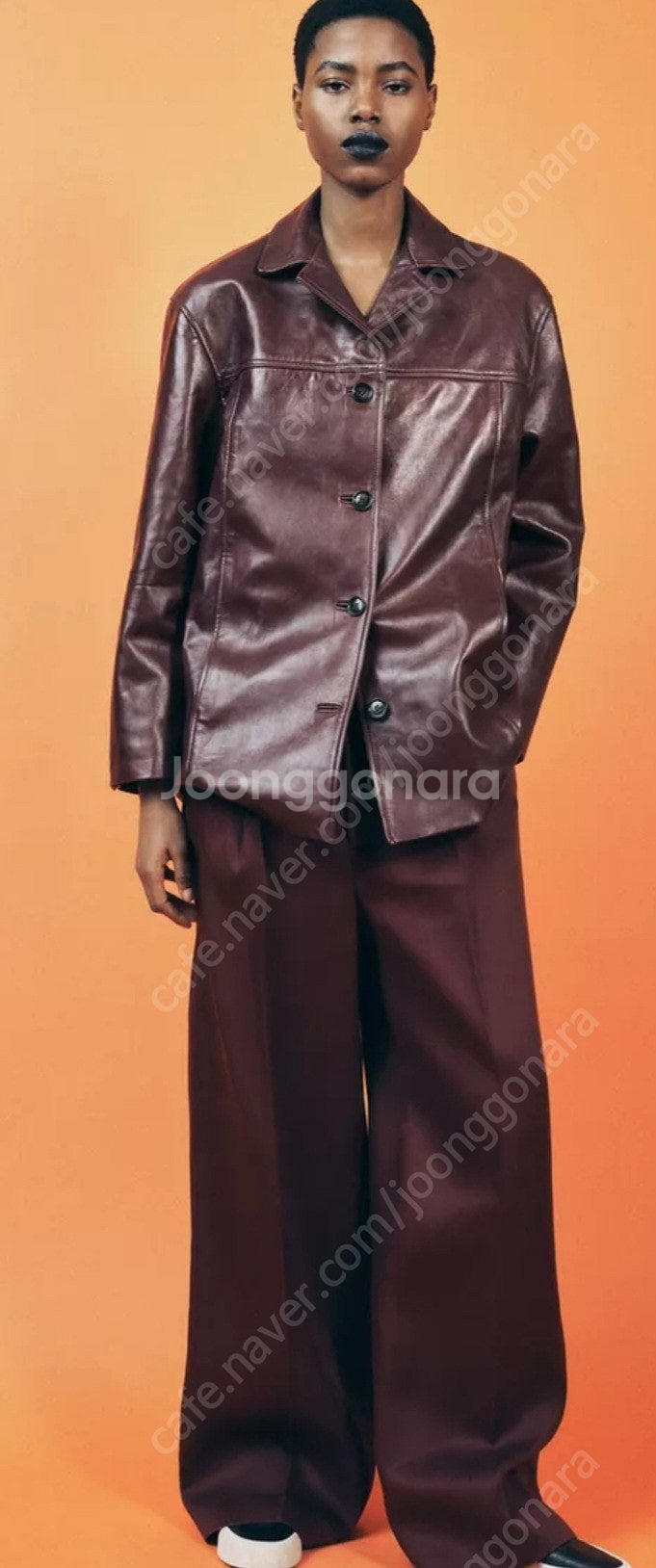 새상품) 자라 리얼 레더 재킷 ZW COLLECTION--1