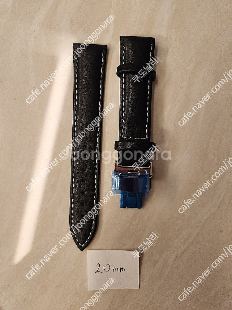 22mm 20mm 시계 스트랩 밴드 가죽 러버 디버클--0