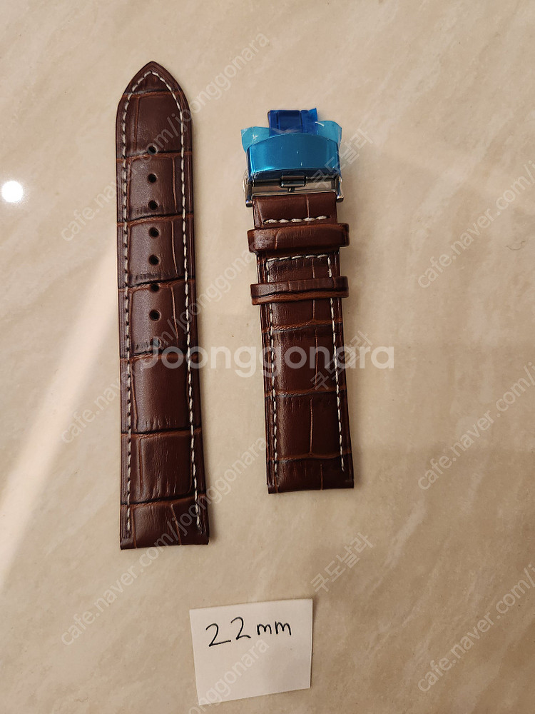 22mm 20mm 시계 스트랩 밴드 가죽 러버 디버클--2