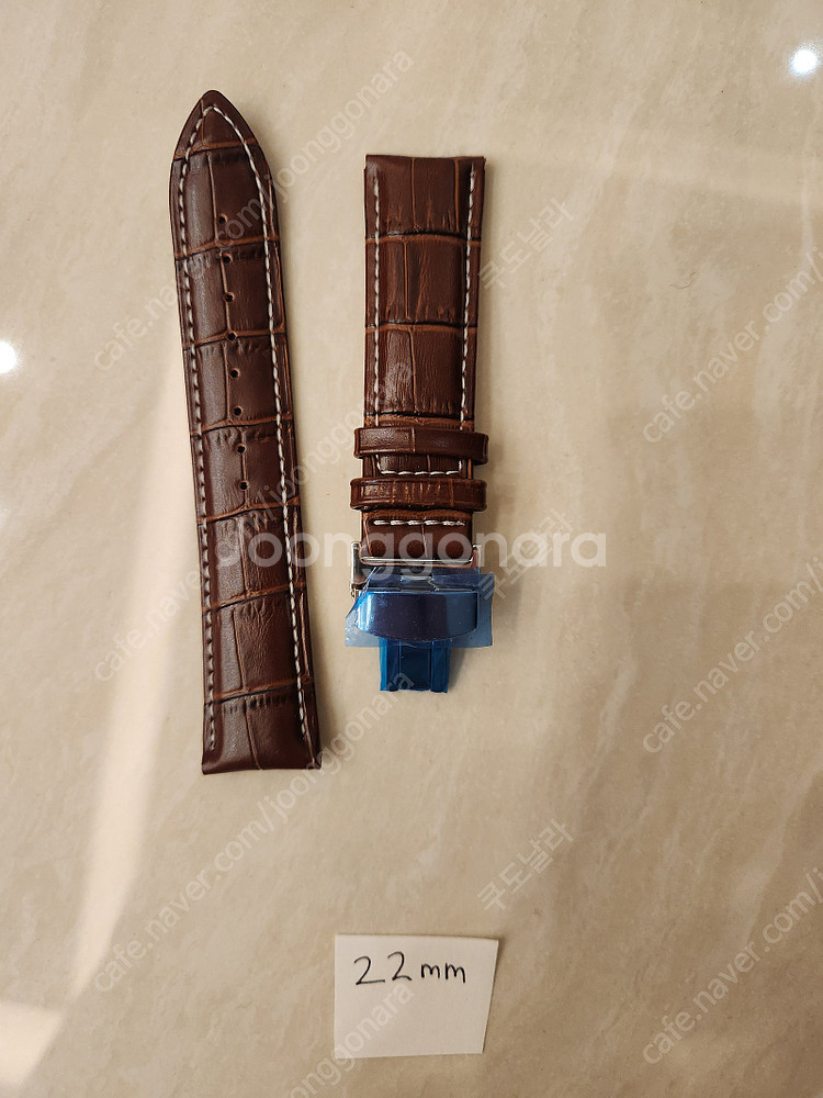 22mm 20mm 시계 스트랩 밴드 가죽 러버 디버클--3