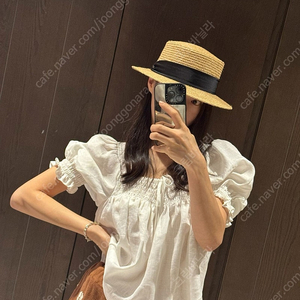 츄니토리 린넨 퍼프 블라우스 / 츄니토리 린넨 셔링 블라우스 화이트 (새상품)
