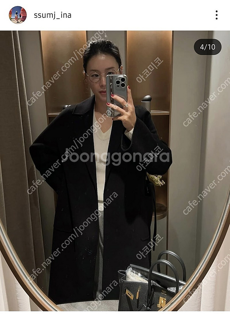 썸제이 에르 핸드메이드 코트 블랙색상 프리사이즈--3