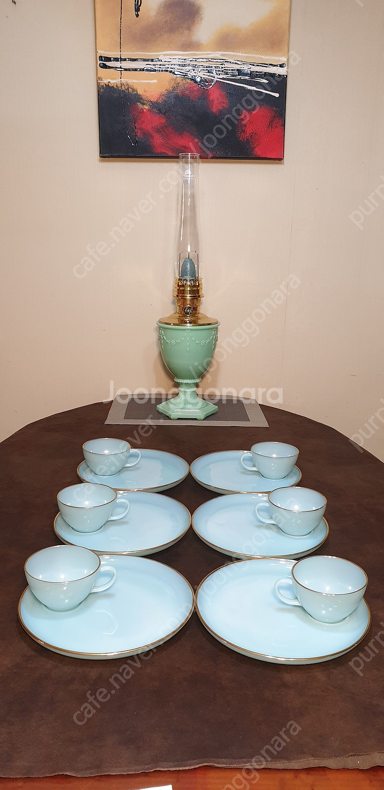 빈티지 파이어킹 터콰이즈 블루웨어종류 분양--1