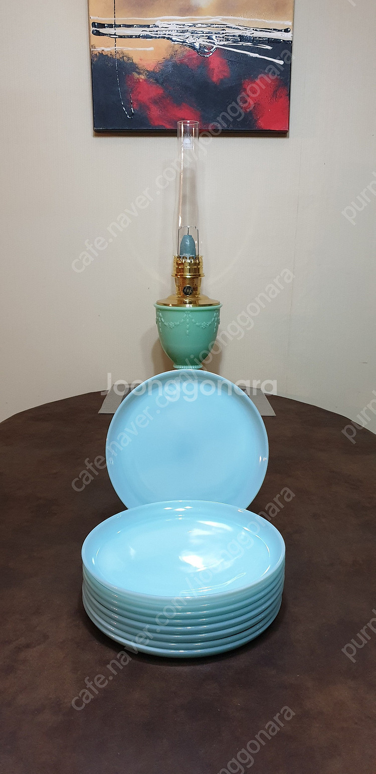 빈티지 파이어킹 터콰이즈 블루웨어종류 분양--4