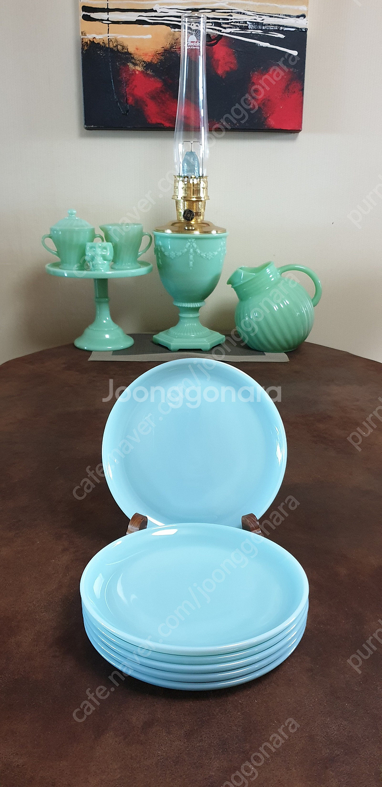 빈티지 파이어킹 터콰이즈 블루웨어종류 분양--7