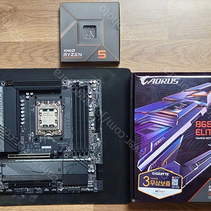 라이젠 7600x cpu + b650m aorus elite ax 메인보드 판매합니다.
