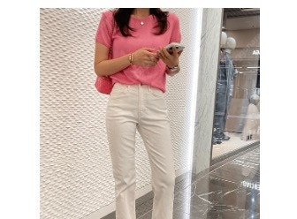 로니엘 화이트 일자부츠컷 라지 택포15000--0