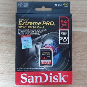 샌디스크 익스트림 프로 sandisk extreme pro sd 64GB / 32GB (v30 200mb/s) 미개봉 새상품 팝니다.
