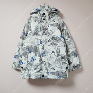 140사이즈 오후키즈 그레이 산 스키 무늬 상의 자켓