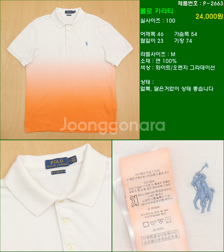 100사이즈 반팔 남방 셔츠 카라티 빈폴 타미힐피거 폴...--3