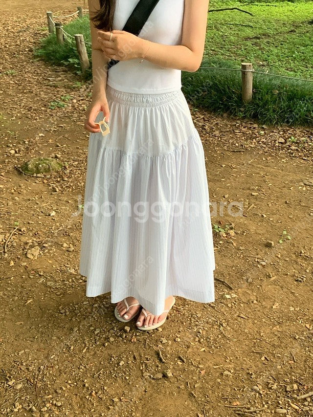 온드민 Ronnie Stripe long skirt 숏...--1