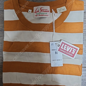 리바이스 LVC 1950's 스포츠웨어 티셔츠 오렌지 스트라이프 M 사이즈 팝니다.