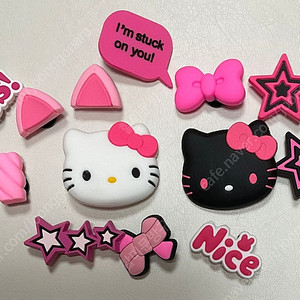 새상품)키티 지비츠 세트(화이트&블랙)