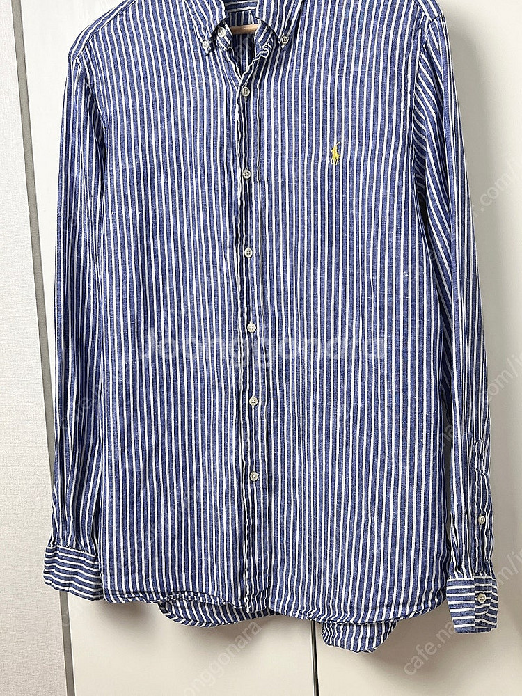 폴로 스트라이프 린넨셔츠--2