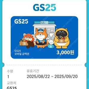 gs25 모바일금액권 3,000원