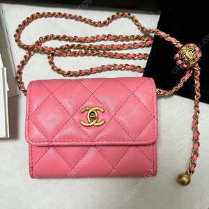 샤넬 램스킨 골드볼 미니 체인지갑