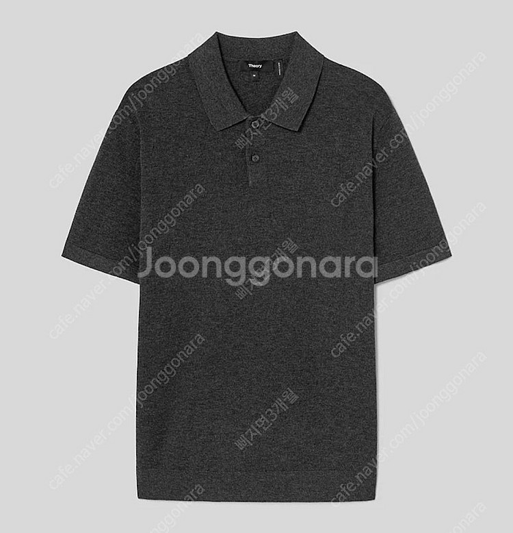 [새상품]띠어리 고리스 반팔 카라티 차콜 M--0