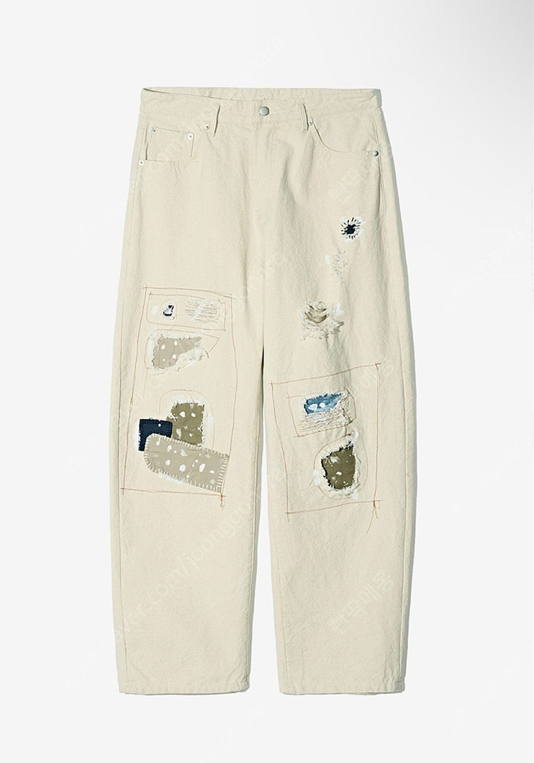 파르티멘토 핸드메이드 B FELLA 패치워크 팬츠 베이지 M--5