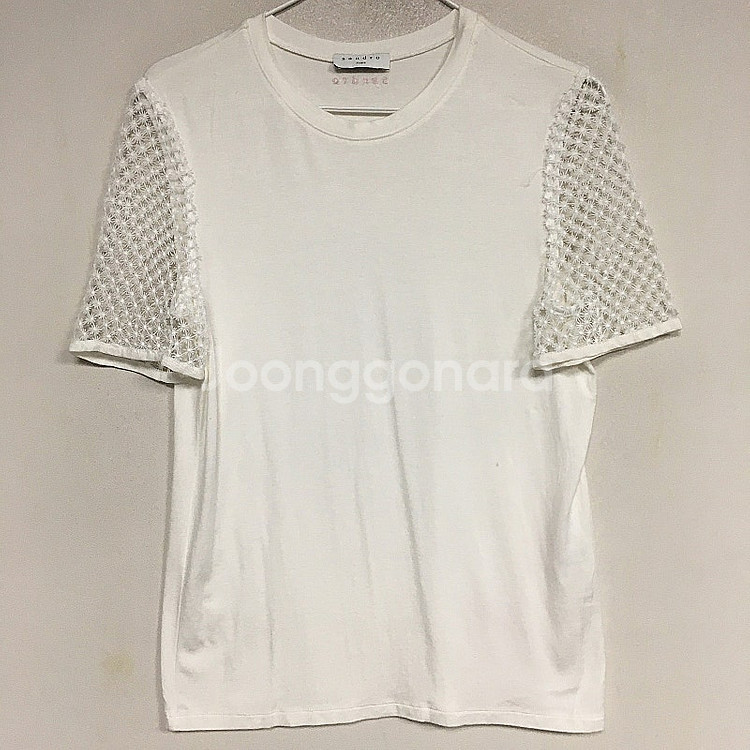 SANDRO 산드로 레터링 아일렛 티셔츠 55 / 랑방...--0