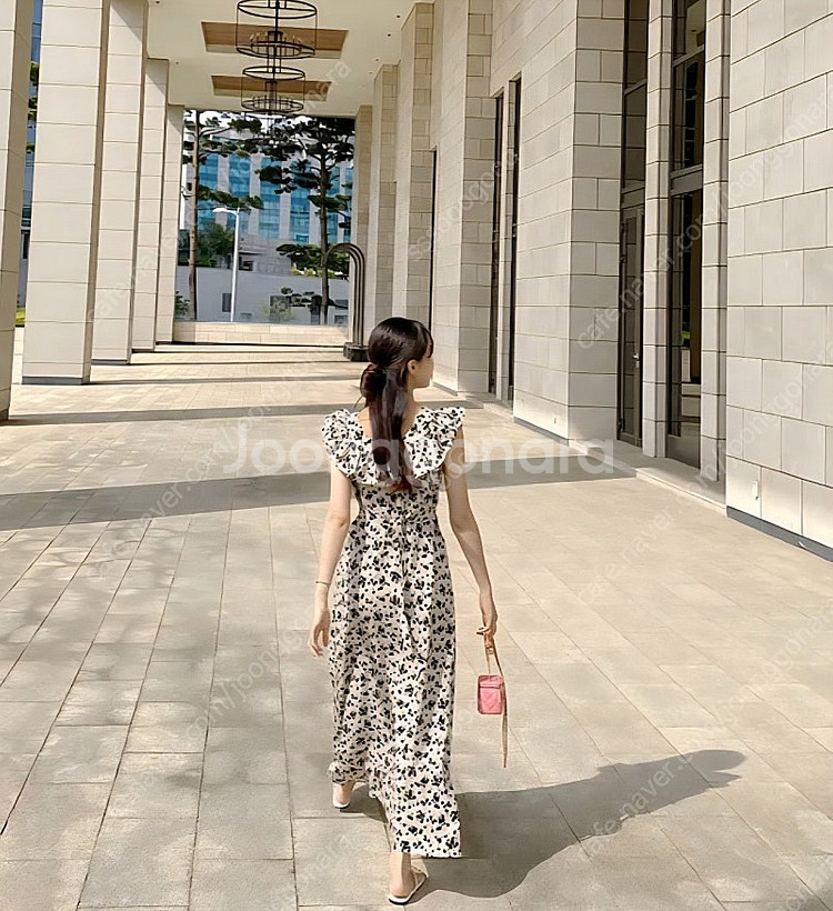 플라워 프릴 롱원피스 휴양지·데이트룩 강추--3