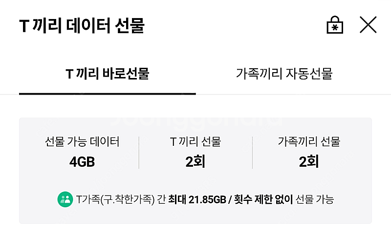 SK 데이터 2기가 2GB 3000원--0