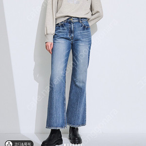 한섬 타임 워시드 부츠컷 데님 팬츠 64