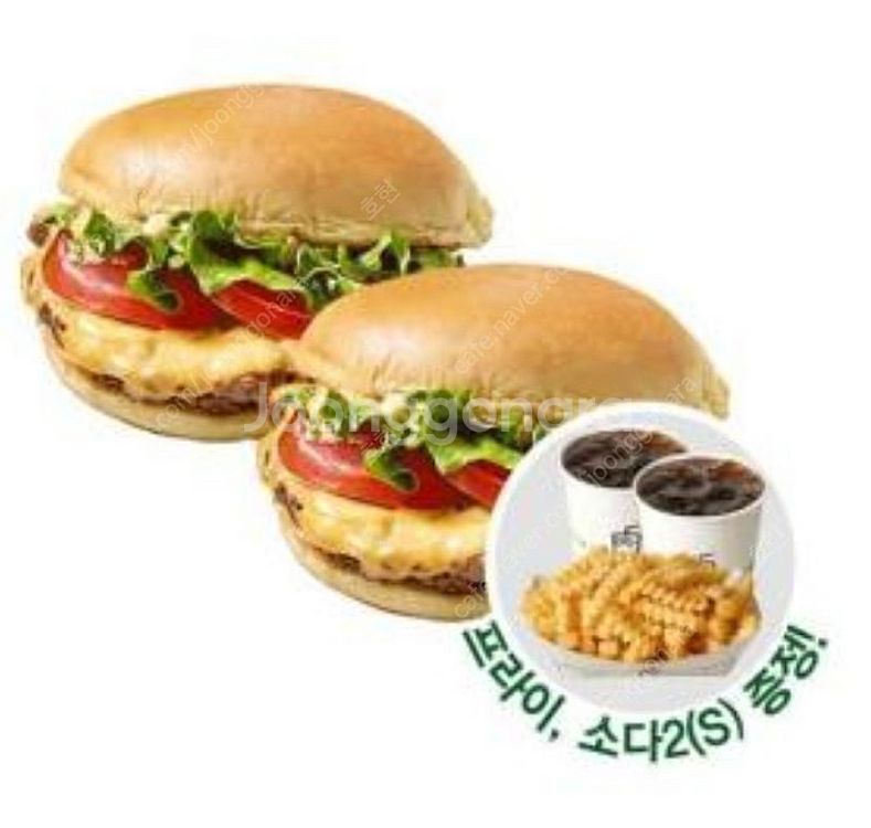 쉐이크쉑 쉑쉑 2인세트 팝니다(쉑버거2+프라이1+탄산2...--0