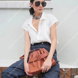 플리츠플리즈 셔츠탑 네이비~