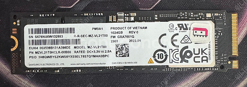 삼성 SSD NVME PM9A1 1TB 판매--0