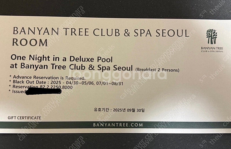 반얀트리 호텔 디럭스 풀 객실 숙박권 조식포함--0
