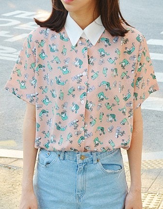 카라 블라우스--0