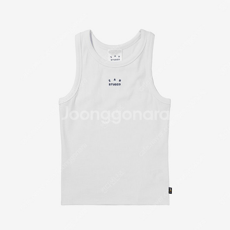 아이앱 스튜디오 슬리브리스 탑 화이트 네이비 OS사이즈 팝니다.--1