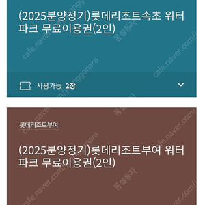 롯데 워터파크 2인권(속초,부여)