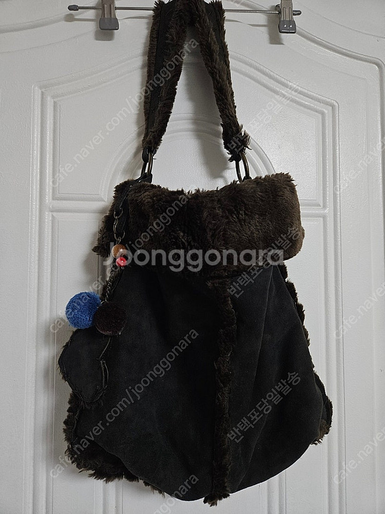반값무료 sjsj 천연양가죽 폼폼 상태짱 숄더백 토트백--0